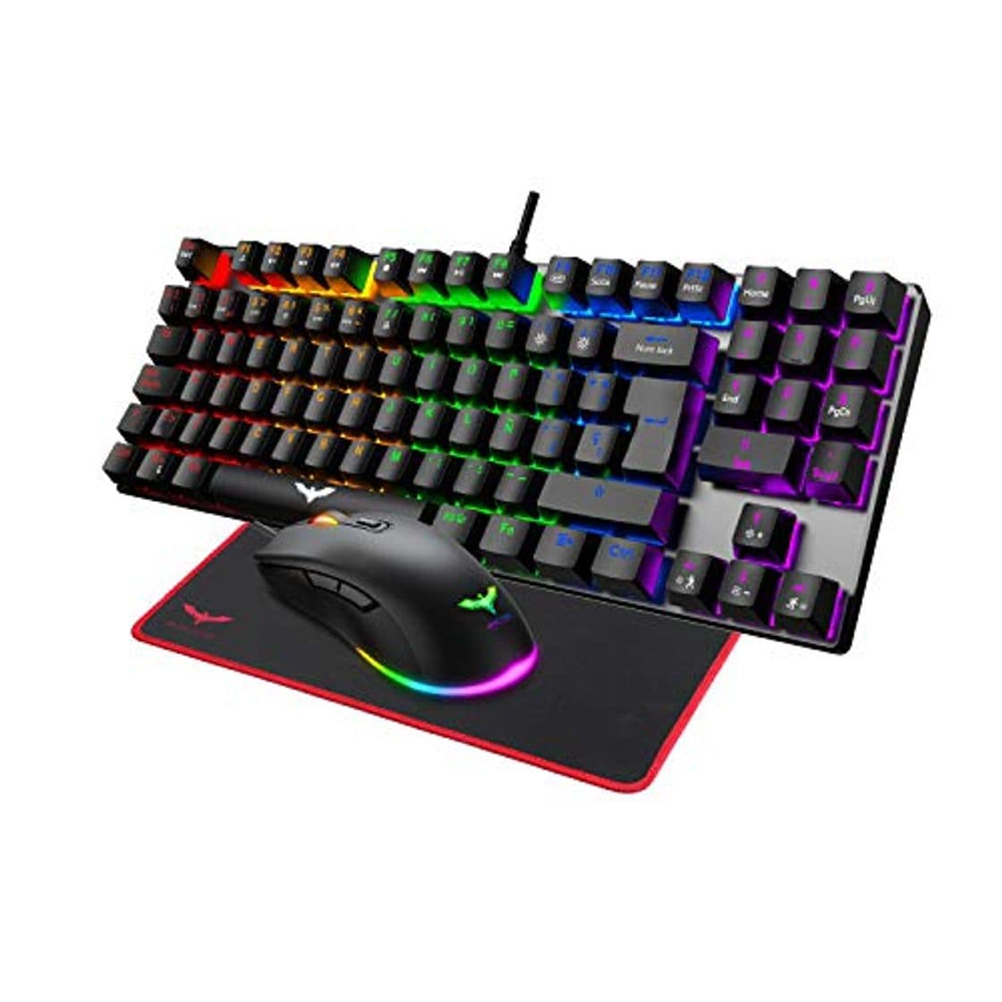 Producto havit Teclado mecánicos Gaming español con Cable, Teclados Gaming con Interruptor Rojo