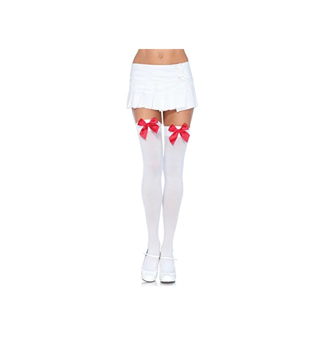 Fashion Leg Avenue Hosiery- Mujer, Color blanco y rojo, Talla Única