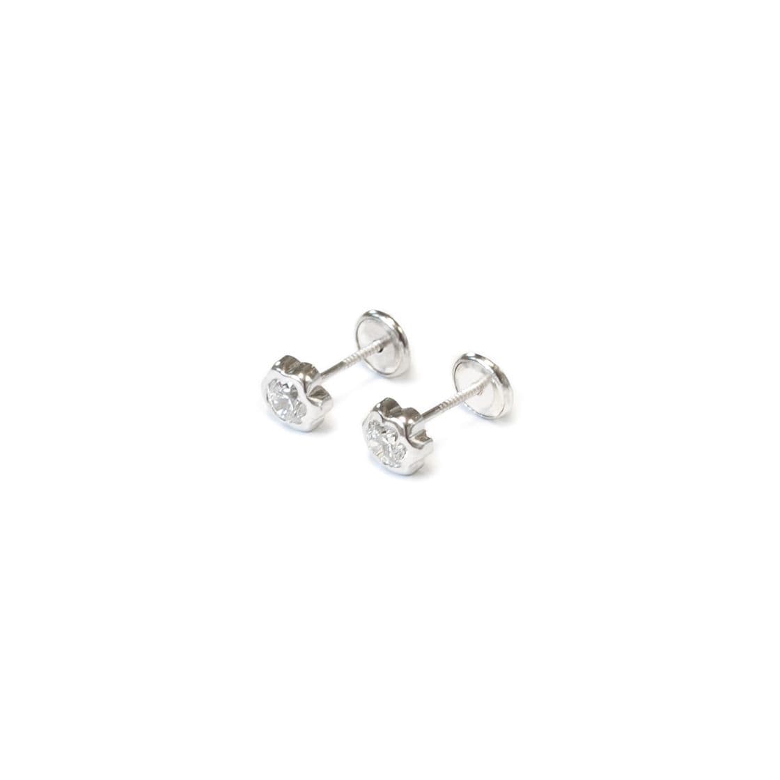 Moda Pendientes Dormilonas Niña Bola 7 mm Plata 925 Rosca Seguridad