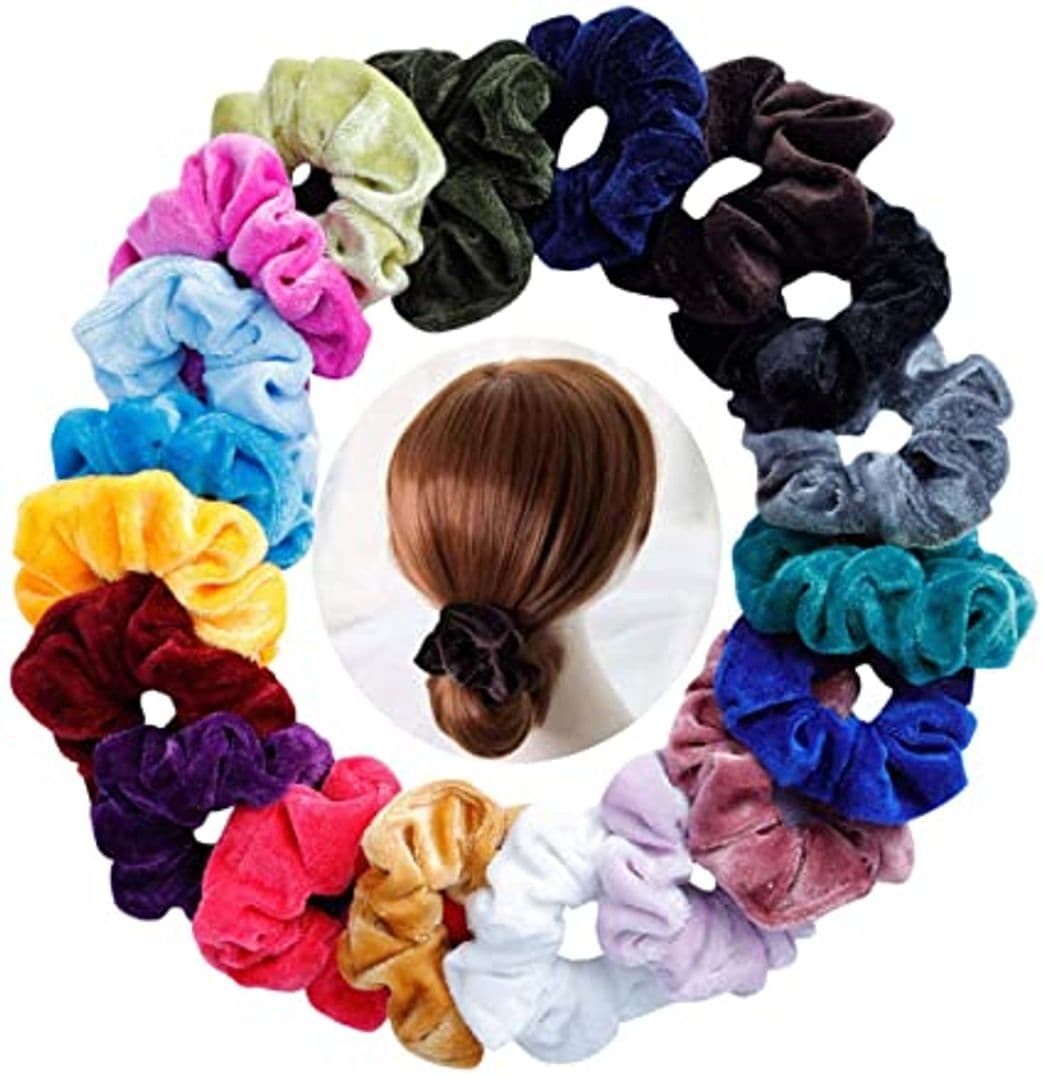 Producto Sinwind 20pcs Scrunchies Terciopelo elástico pelo bandas Lazos para el cabello Terciopelo