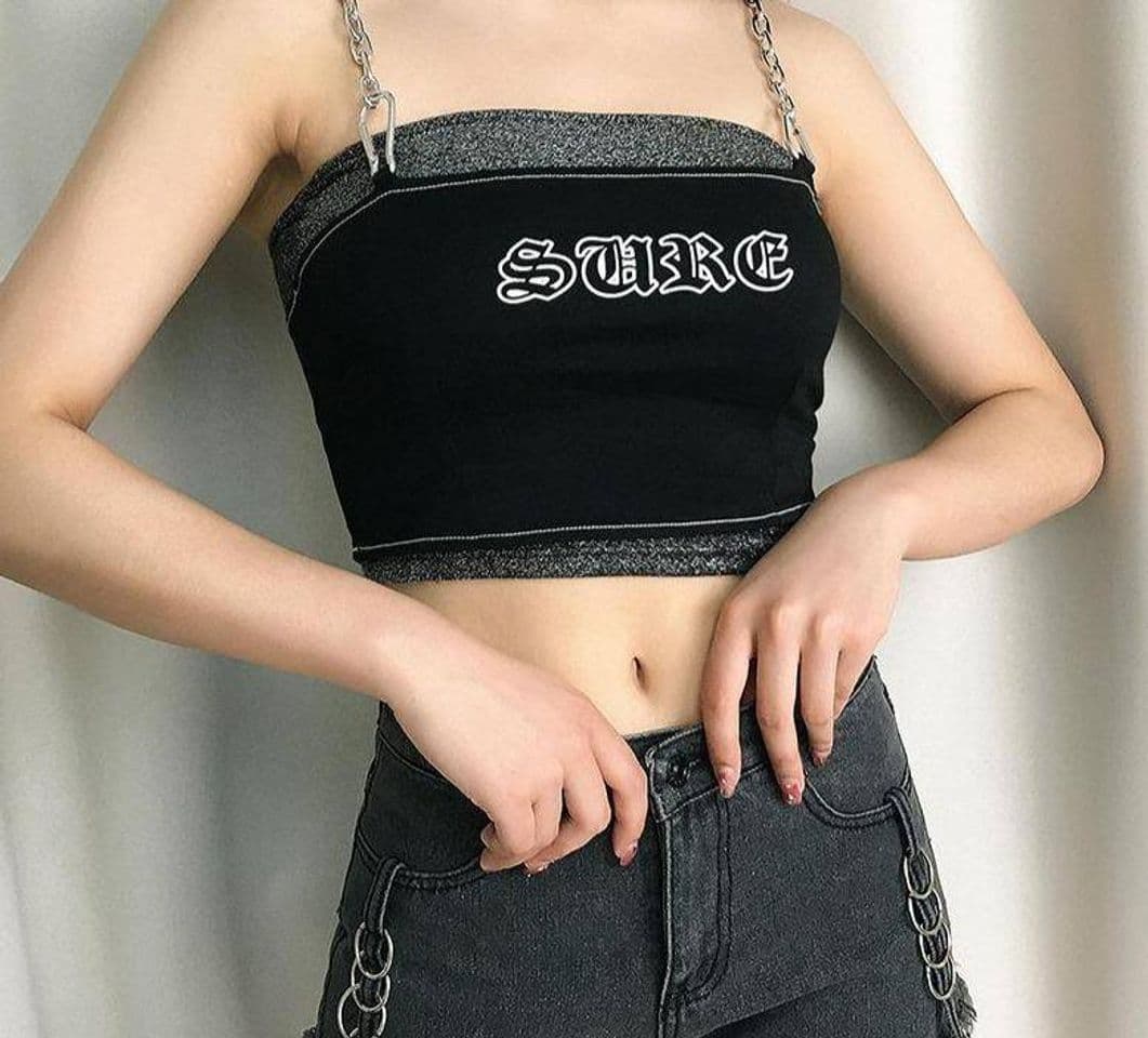 Fashion Goth Dark Summer Gothic Crop Top Mujer

