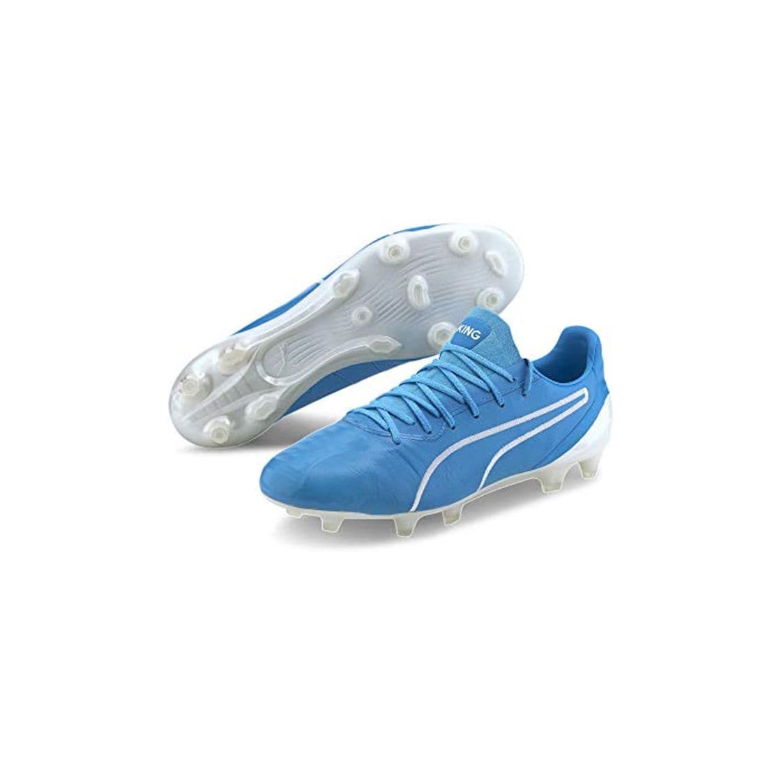 Producto Puma King Platinum FG/AG, Bota de fútbol, Luminous Blue-Puma White, Talla 8.5