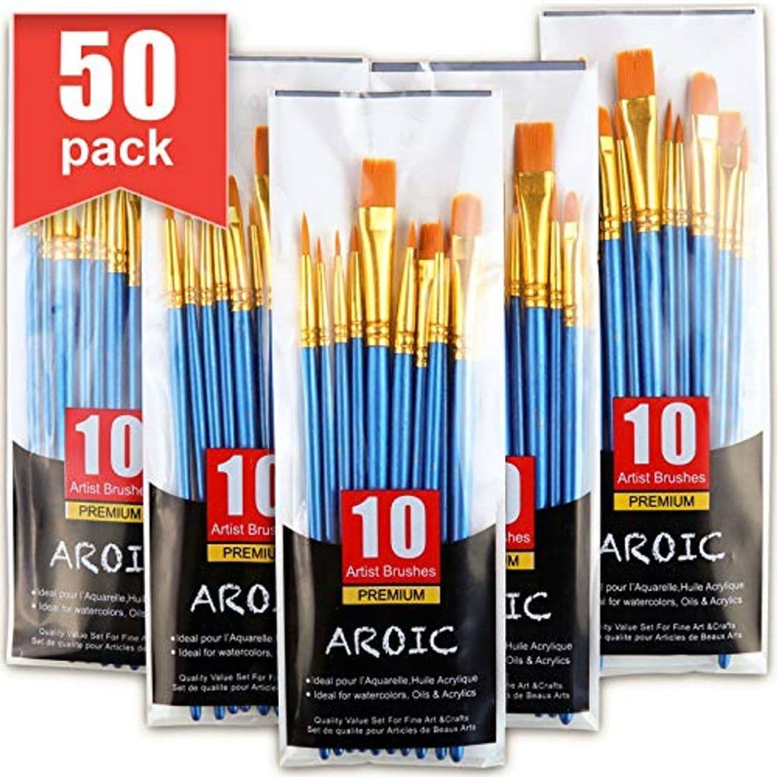 Producto Juego de 50 pinceles de nailon para pintura de acuarela