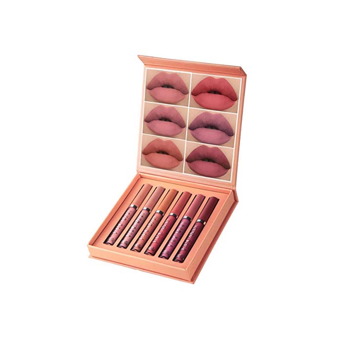 Producto GL-Turelifes Kit de lápices labiales mate de 6 piezas, set de lápiz