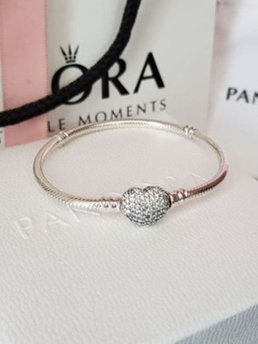 Moda Pulsera de corazón brillante PANDORA 