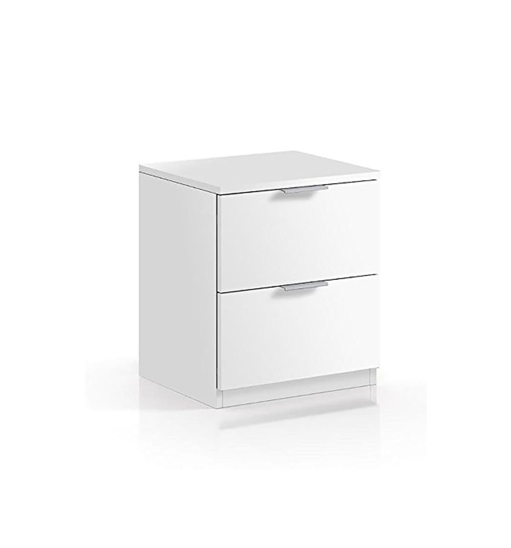 Product Habitdesign LC7820O - Mesita de Noche Color Blanco Mate, Book Oficina, Medidas: