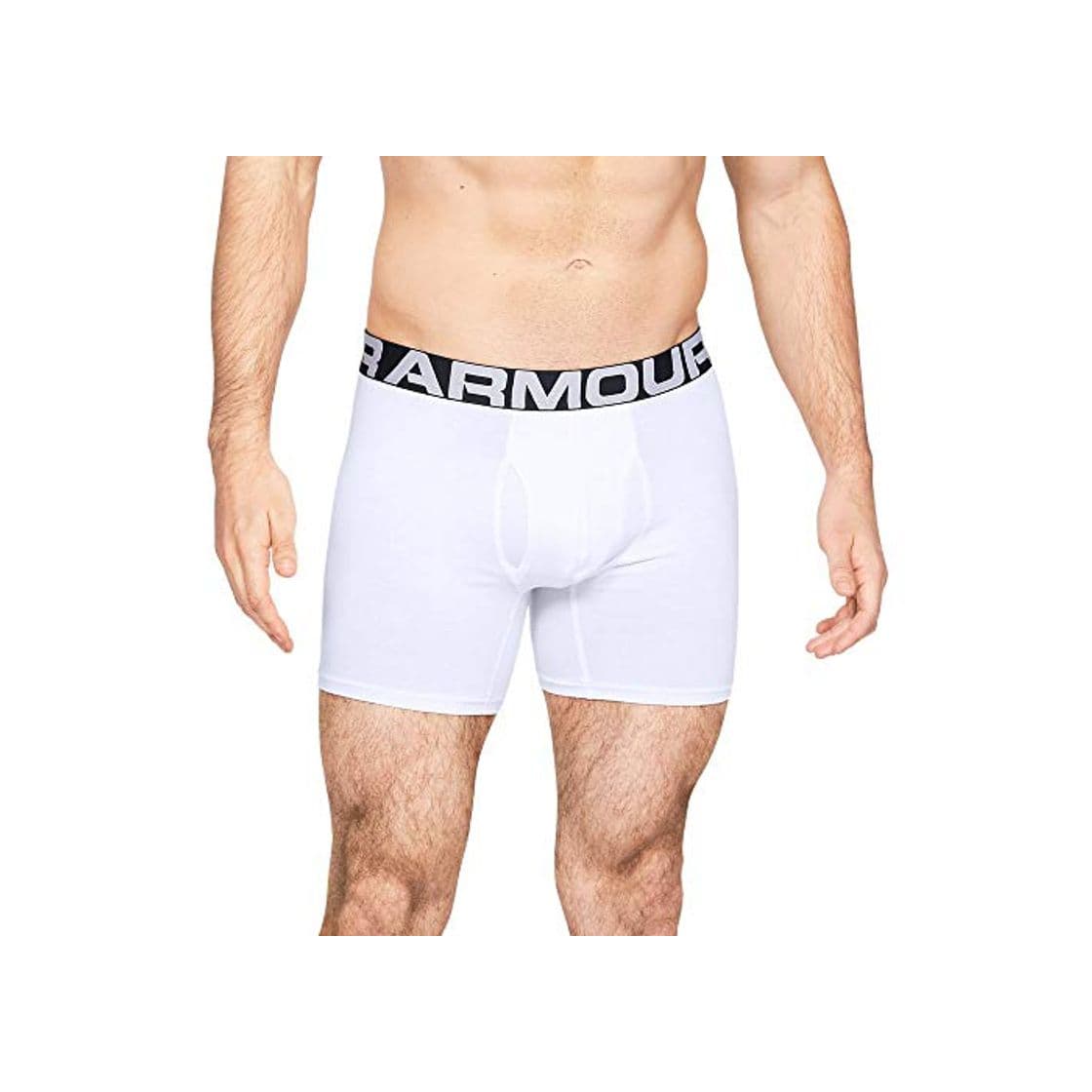 Fashion Under Armour Boxerjocks 15 cm Ropa Interior Elástica, 3 Unidades, Hombre, Blanco