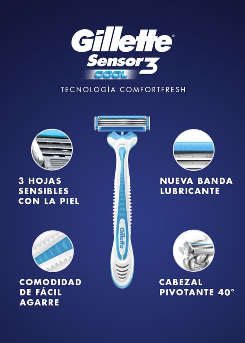 Producto Gillette Sensor®3 Cool Maquinilla Desechable Para Hombre