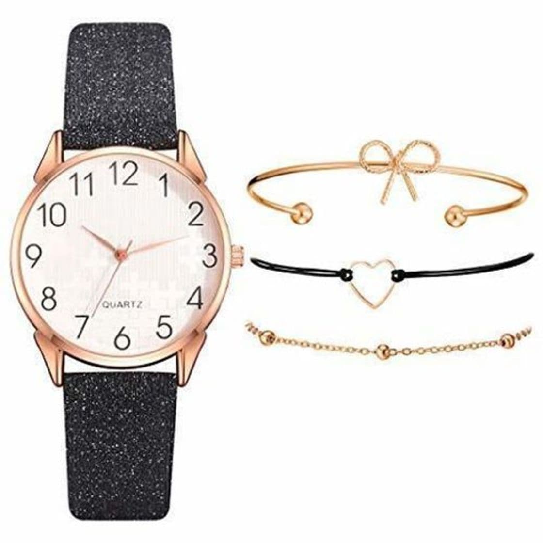 Place Sets de Reloj y Pulsera Mujer Casual Moda Relojes de Cuarzo para