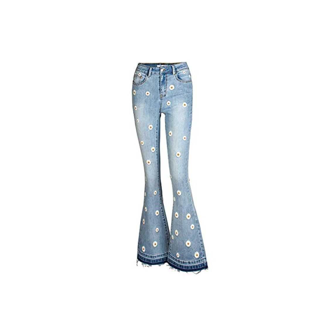 Moda 2020 Vintage Slim Flower Bordado Jeans para Mujer Skinny Denim Blares Pantalones