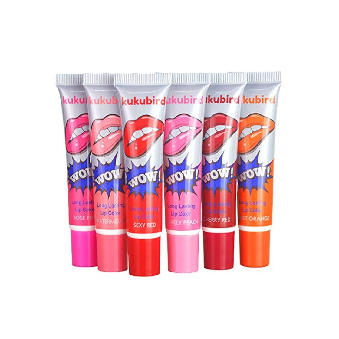 Producto 6pcs Set Romantic Bear WOW 6 Colors Tattoo Magic Color Peel Off Mask Tint Long Lasting Waterproof Tattoo Lip Gloss