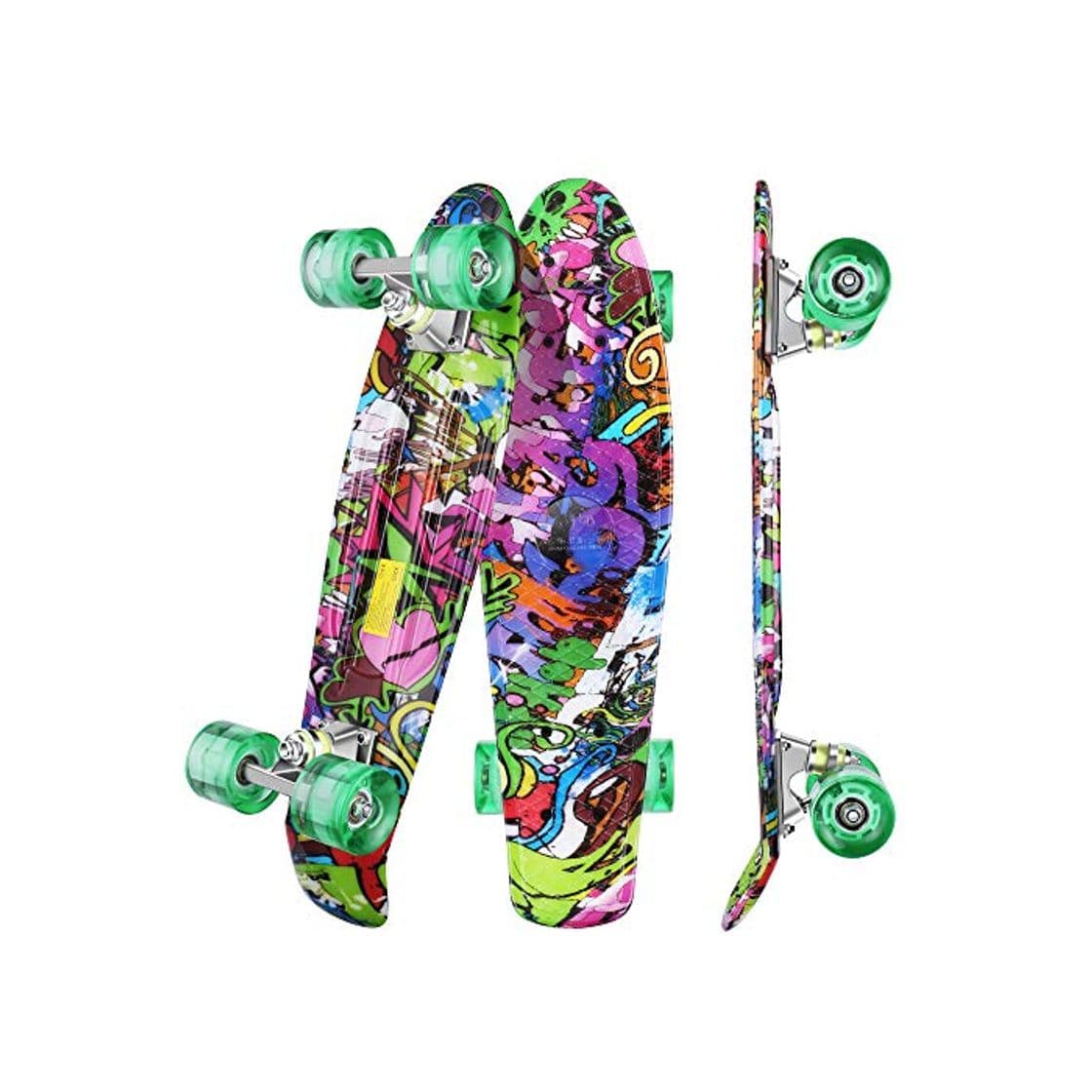 Producto WeSkate Mini Cruiser Skateboard tabla completa retro 22 "55 cm tabla de