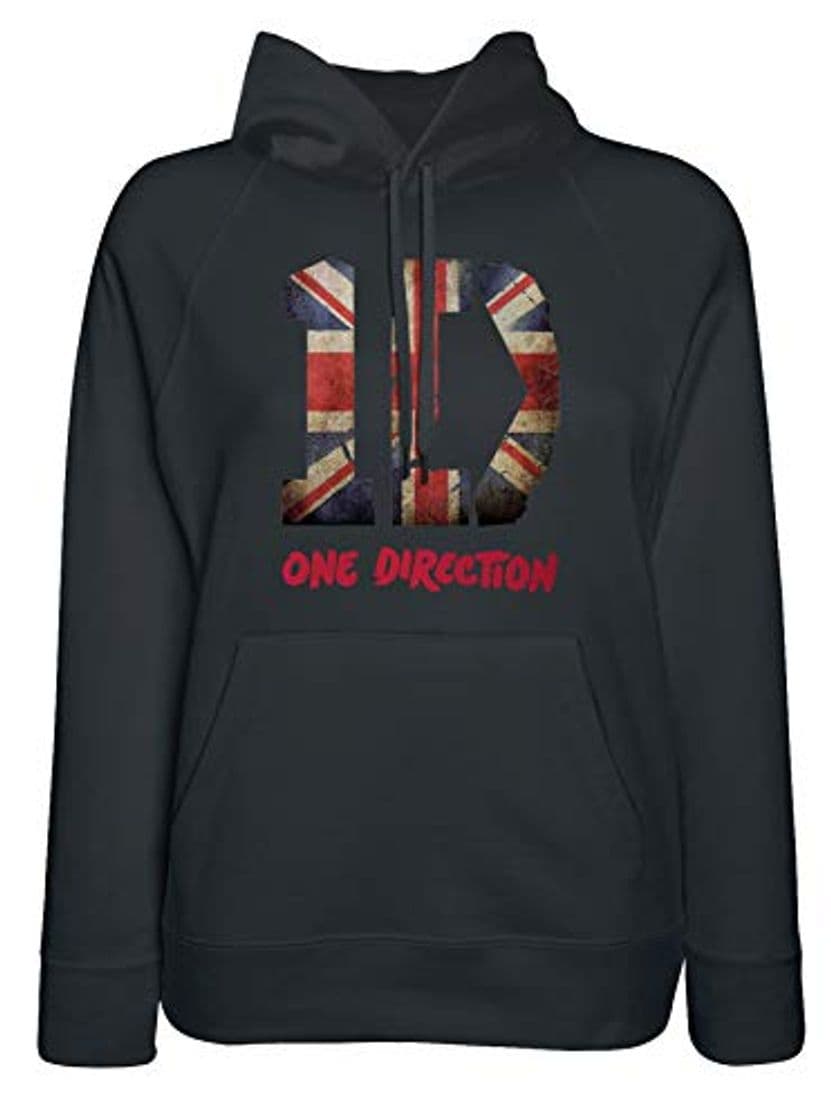 Moda LaMAGLIERIA Sudadera Mujer One Direction UK Flag Texture - Sudadera con Capucha