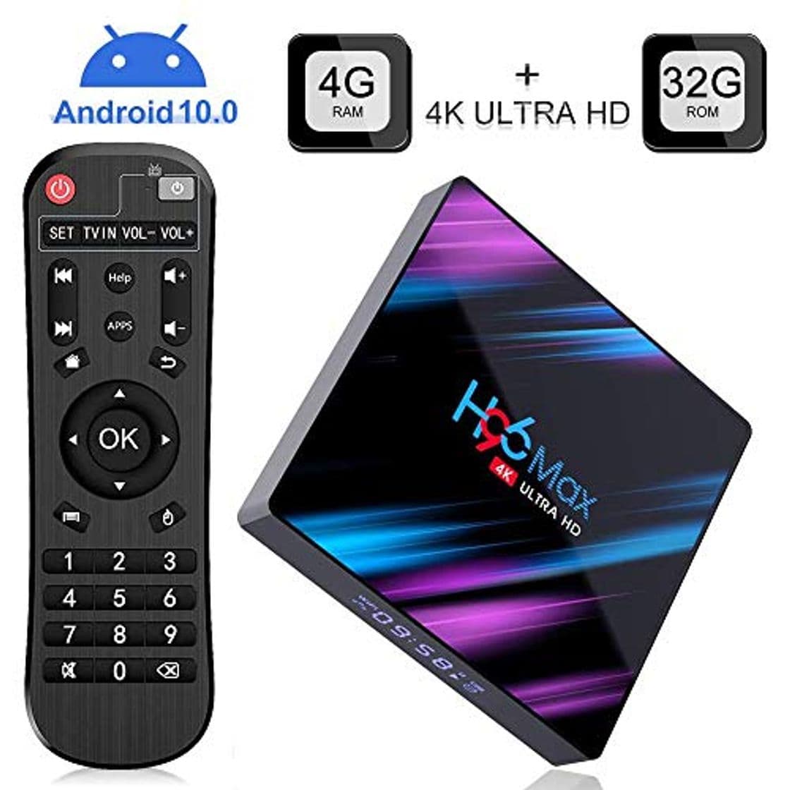 Product H96 MAX Android 10.0 TV Box with 4GB RAM 32GB ROM RK3318