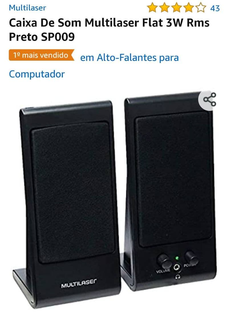 Product Caixa De Som Multilaser Flat 3W Rms Preto SP009

