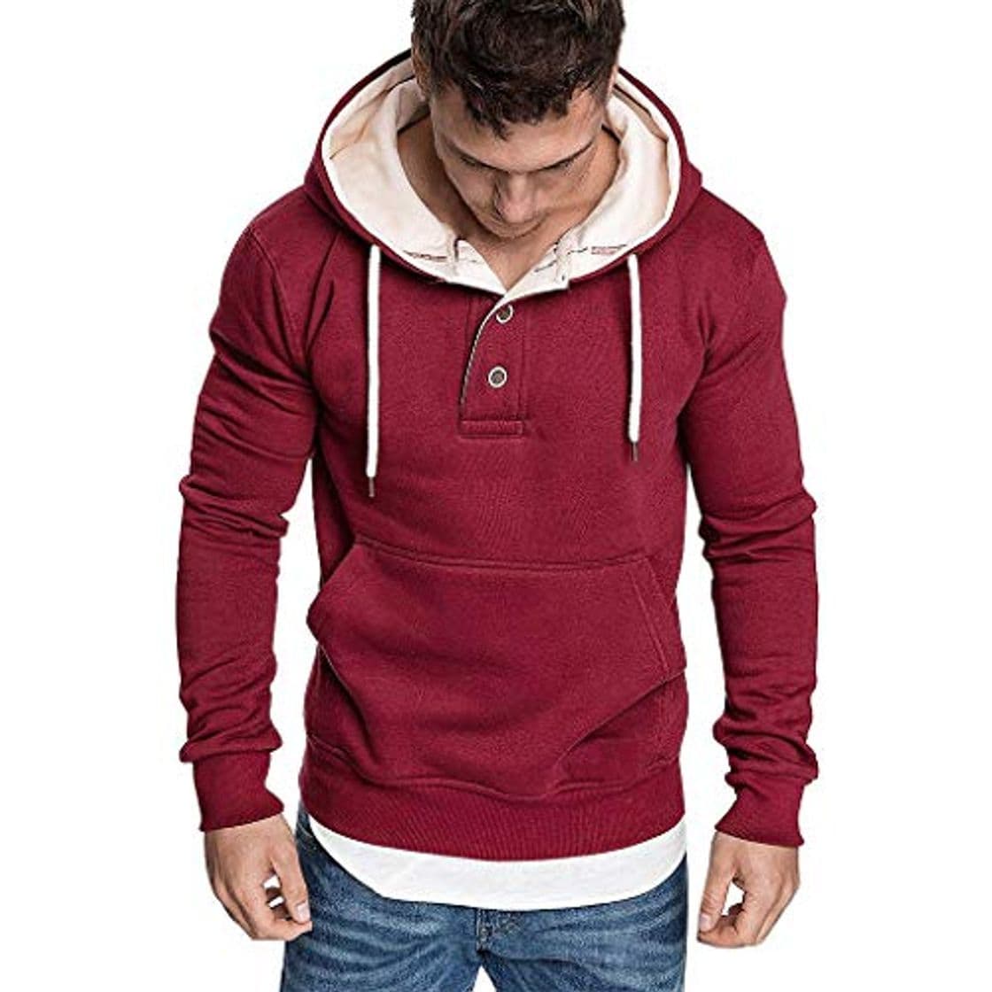 Fashion riou ¡Oferta Sudaderas con Capucha para Hombre Cosy Chaqueta Deportiva Sudadera con Cremallera Completa Ecosmart Hoodie Casual Jerséis Top Blouse ¡Caliente!