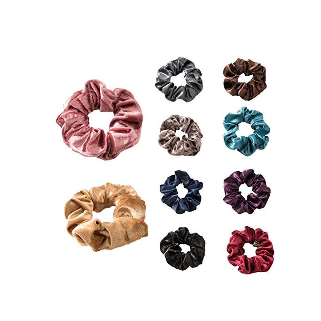 Fashion HUANGRONG 10pcs Terciopelo Scrunchie sólidos Bandas Señora de Pelo Scrunchies Anillo Pelo elástico Puro Color Danza Bobble Deportes Terciopelo Suave de Scrunchie Encanto Hairband Girl