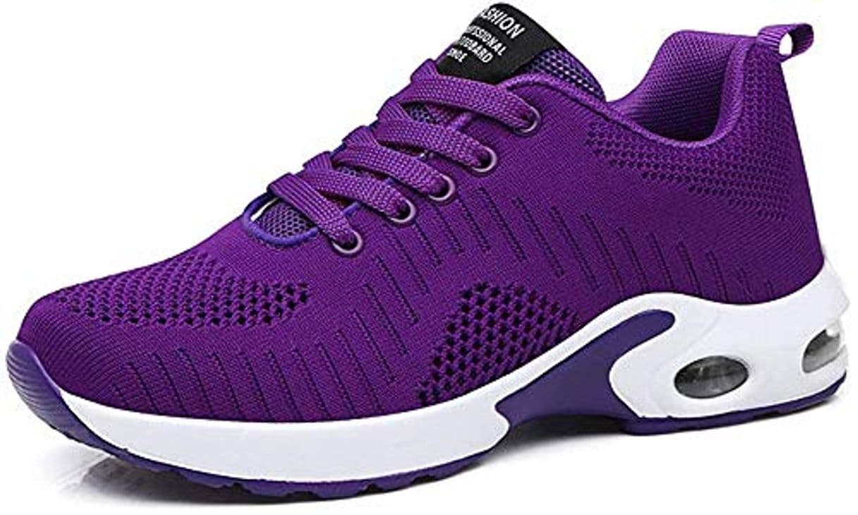 Moda Zapatillas Deportivas de Mujer Air Cordones Zapatillas de Running Fitness Sneakers 4cm