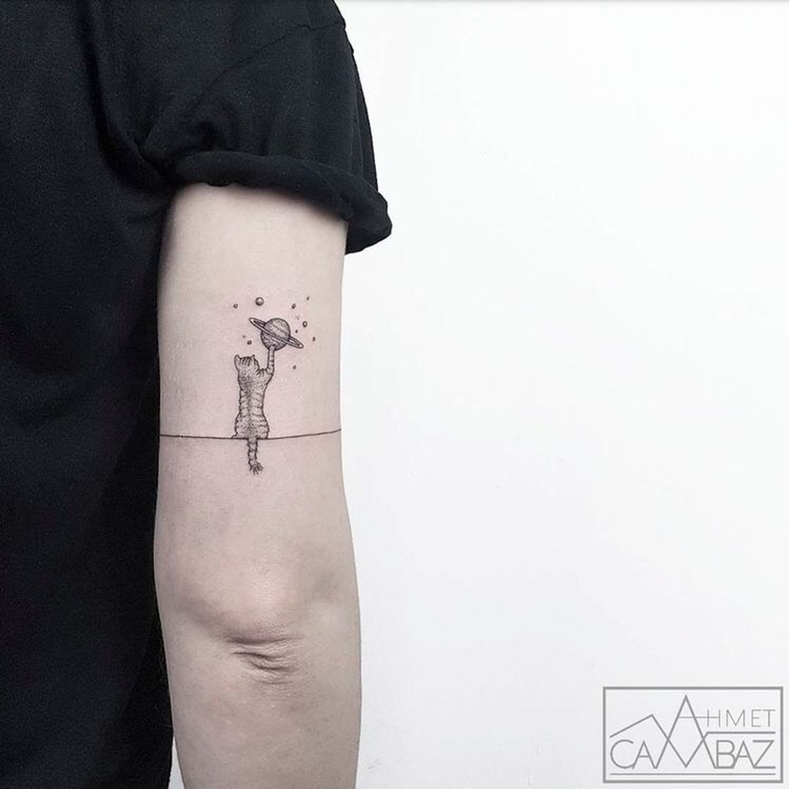 Moda Minimalistic cat tattoo