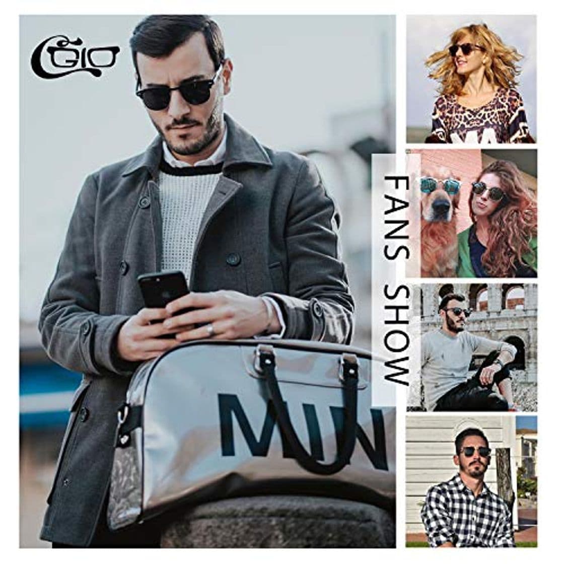 Fashion CGID Gafas de sol polarizadas retro medio marco clásico para Hombre y