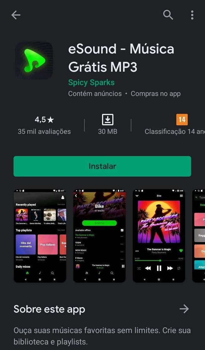 App Ouça músicas gratuitas, e off-line 