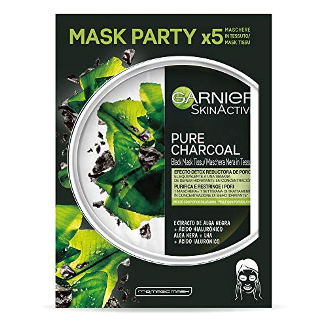 Product Garnier Skin Active - Black mask tissu pure charcoal