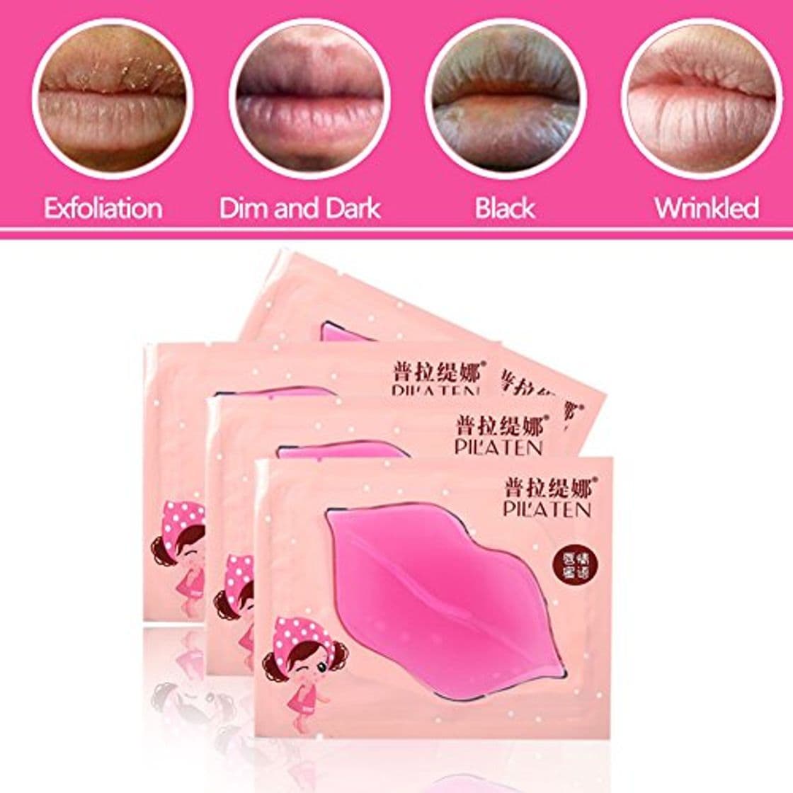 Product ANGGREK 8Pcs Collagen Crystal Lip Patch Gel Almohadillas de Labios hidratantes exfoliantes