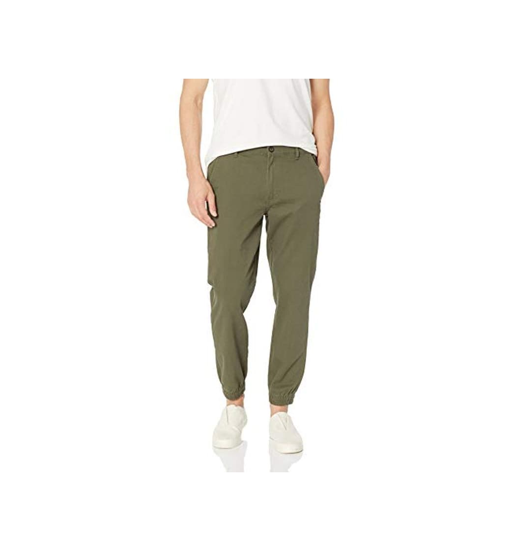 Product Amazon Essentials - Pantalones deportivos ajustados para hombre, Verde oliva, US S