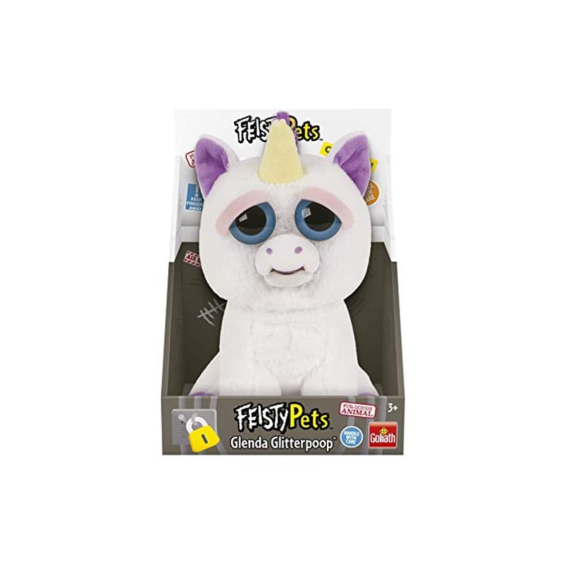 Product Feisty Pets Peluche Unicornio, Color Blanco/Morado, Talla Única