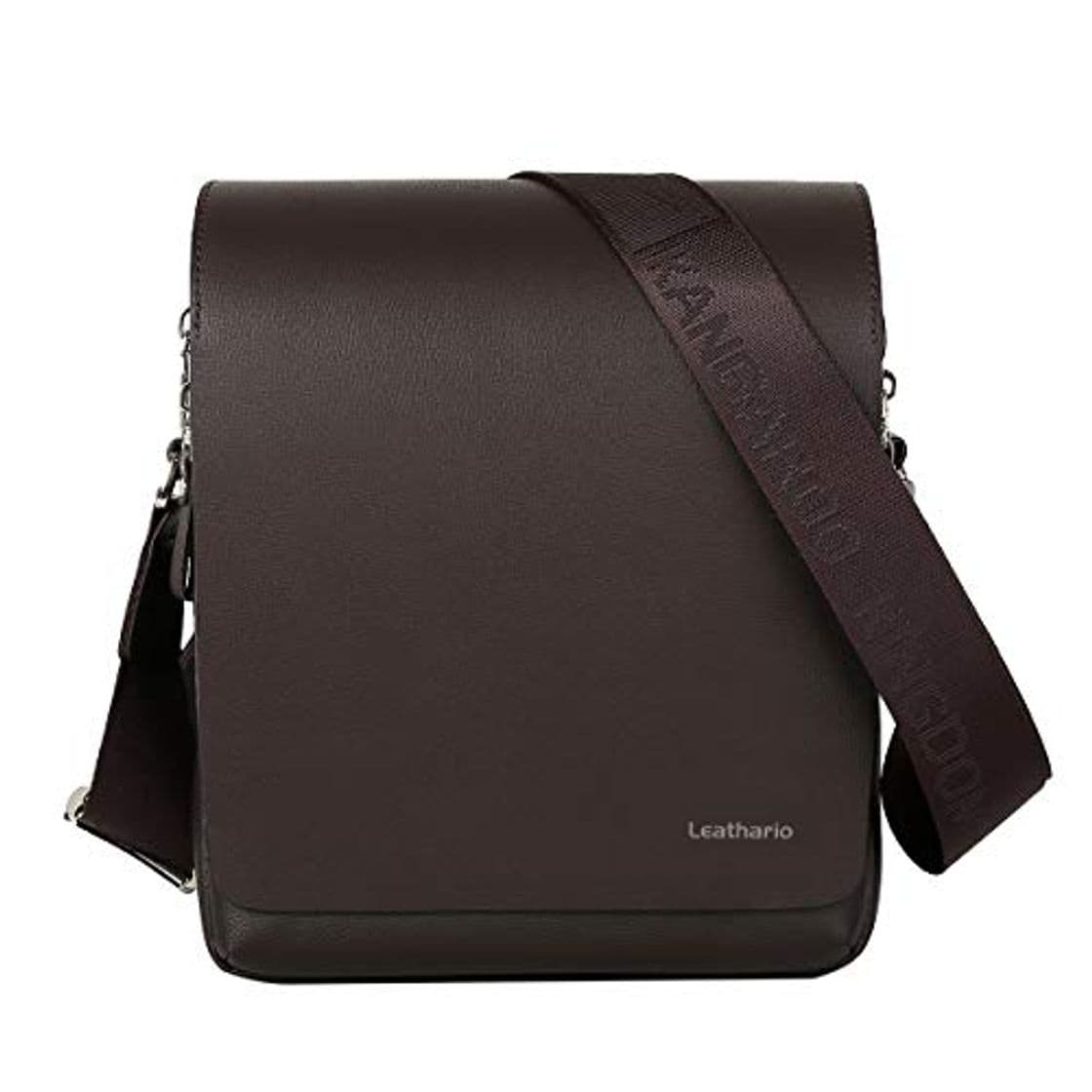 Producto Leathario Bandoleras Hombre Piel Sintética Vintage Bolso Hombre Cuero PU Bolsa Mensajero Grande de Negocio Crossbody Bolso Cruzado de Hombro Casual Marrón