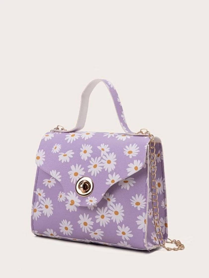 Moda Bolsa cartera con estampado floral de margarita