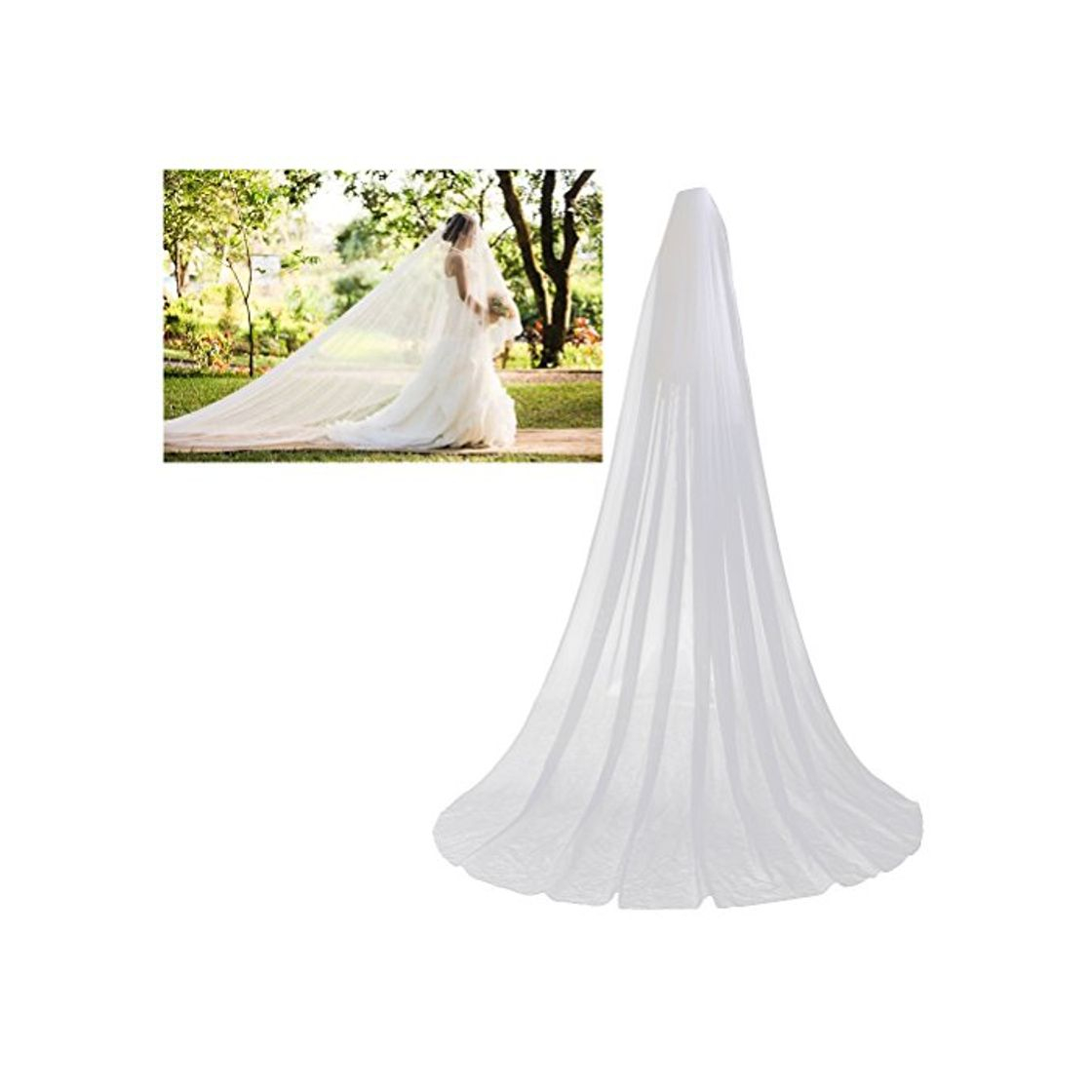 Producto Frcolor Velos nupciales de la boda, Velos de novia largos de 3M