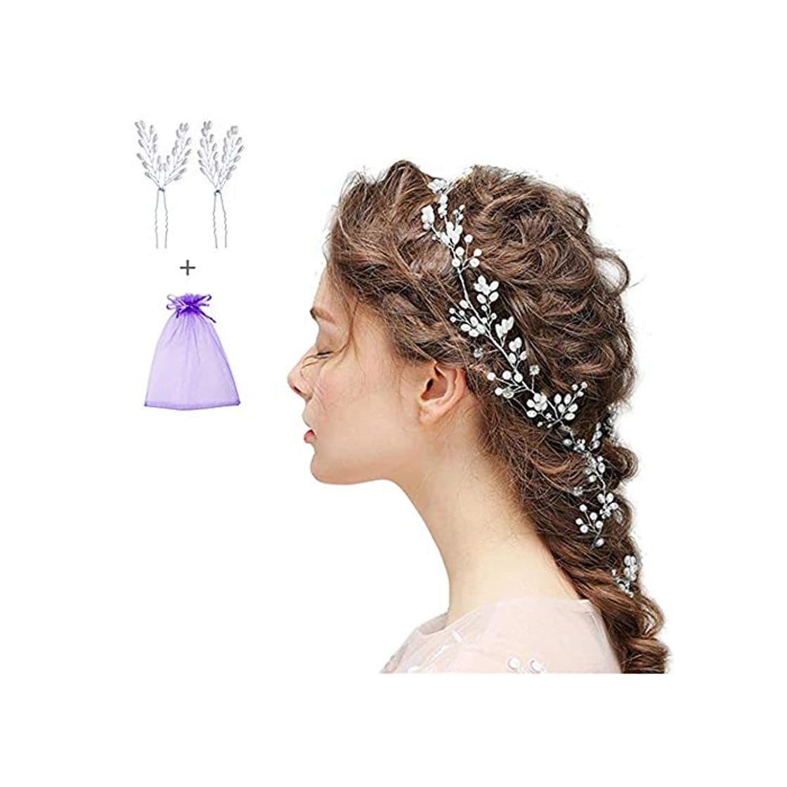 Moda Diadema para el Pelo de Novia Cristal