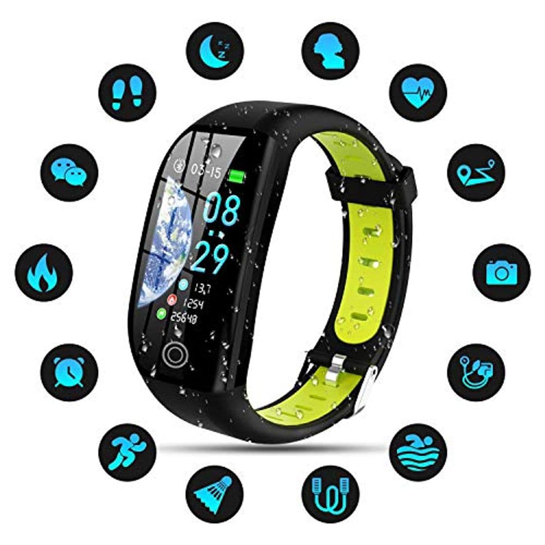 Place Tipmant Pulsera de Actividad, Reloj Inteligente Smartwatch Impermeable IP68 Pulsera Inteligentes con