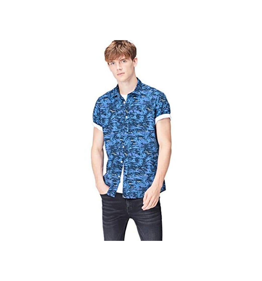 Producto Marca Amazon - find. Camisa Hombre, Azul