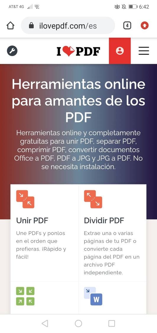 App iLovePDF | Herramientas PDF online gratis