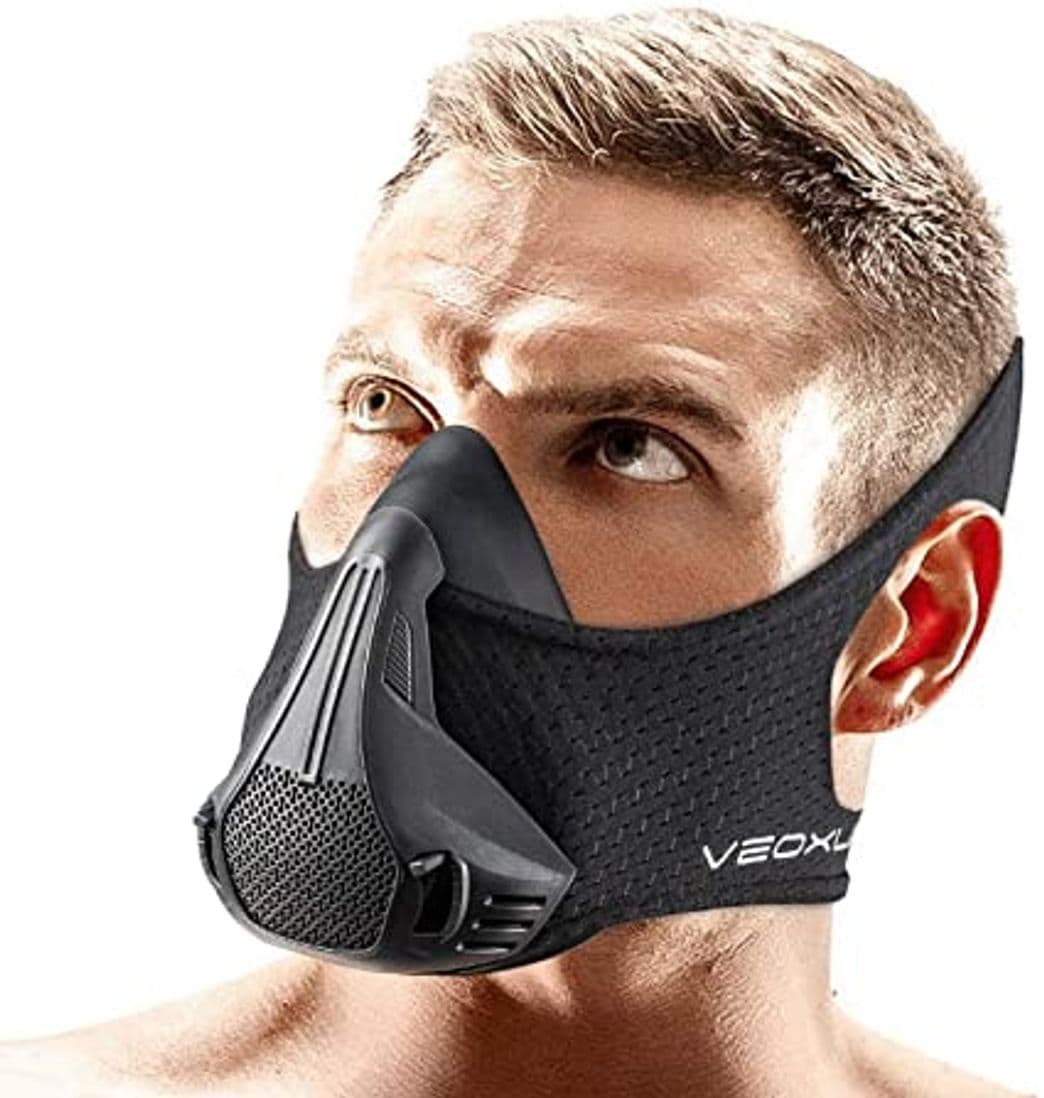 Product QISE Máscara de Entrenamiento Resistencia Respiración Oxígeno Sport Fitness Máscara 48 Niveles de Resistencia a la respiración e imitar el Entrenamiento a Gran Altura para Correr Ciclismo Fitness