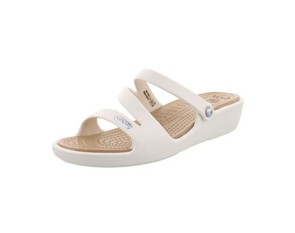 Fashion Crocs Patricia Women, Sandalias de Punta Descubierta para Mujer, Blanco