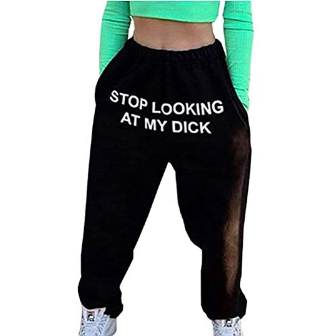 Moda Pantalones de Deporte para Mujer Pantalones Harén Estampado Stop Looking AT MY