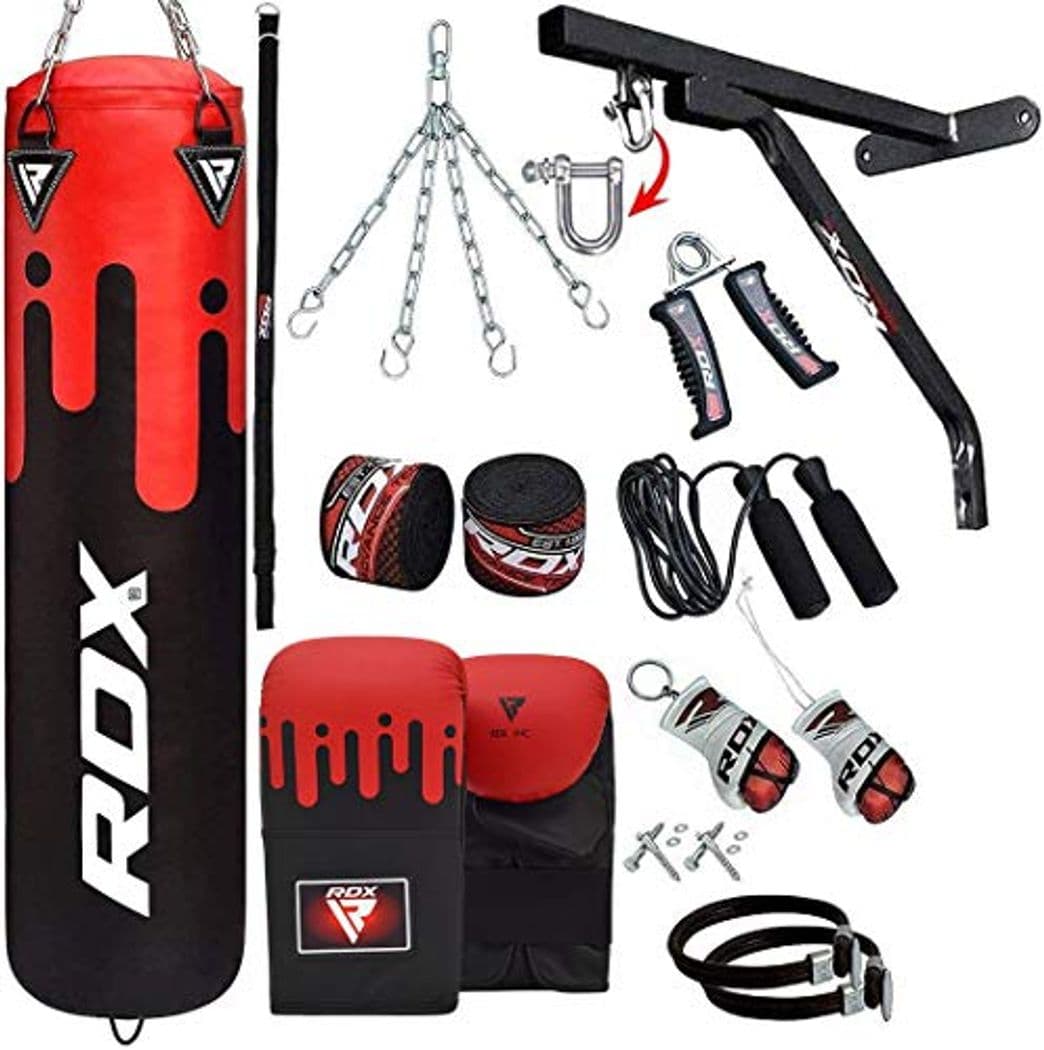 Producto RDX Saco de Boxeo Relleno MMA Muay Thai Kick Boxing Artes Marciales con Soporte Pared Cadena Guantes 17PC 4FT 5FT Punching Bag