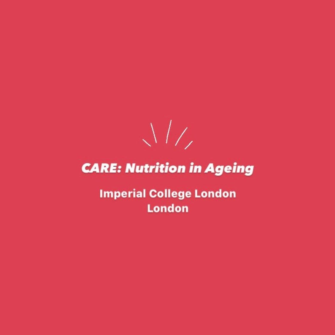 Moda CARE: Nutrition in Ageing | edX