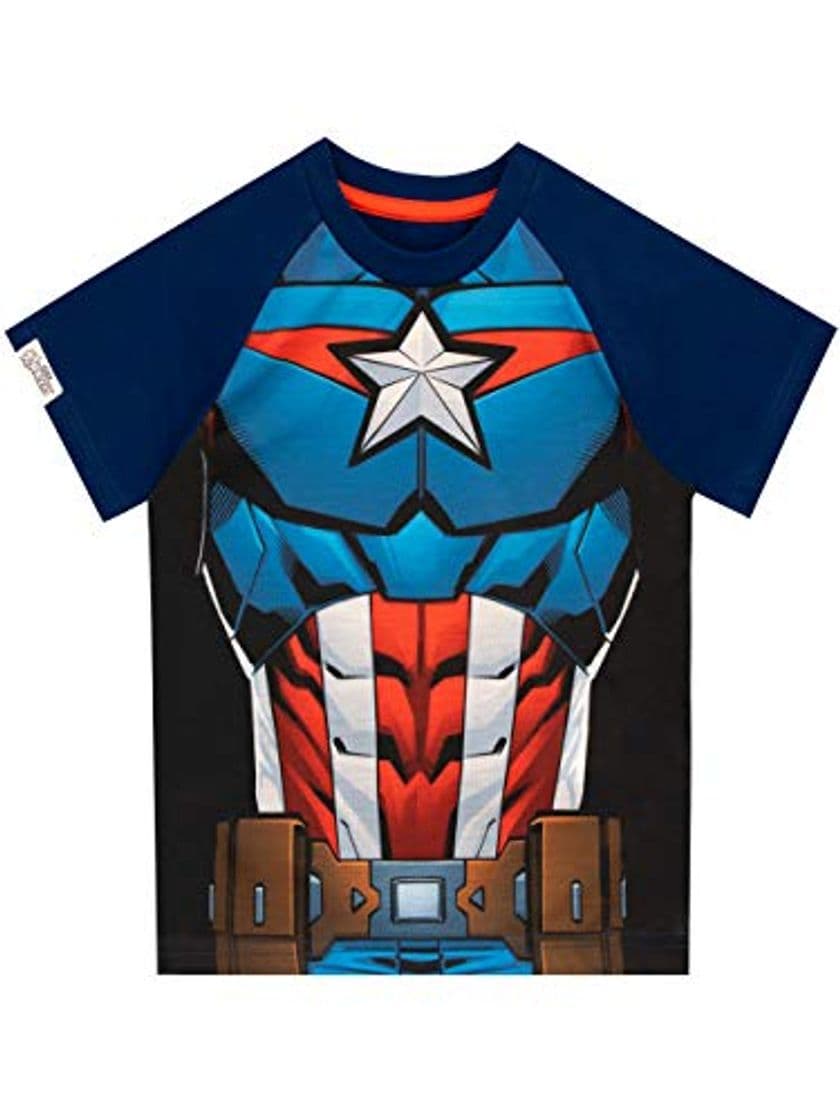 Moda Marvel Camiseta para niños Capitán América Azul 5