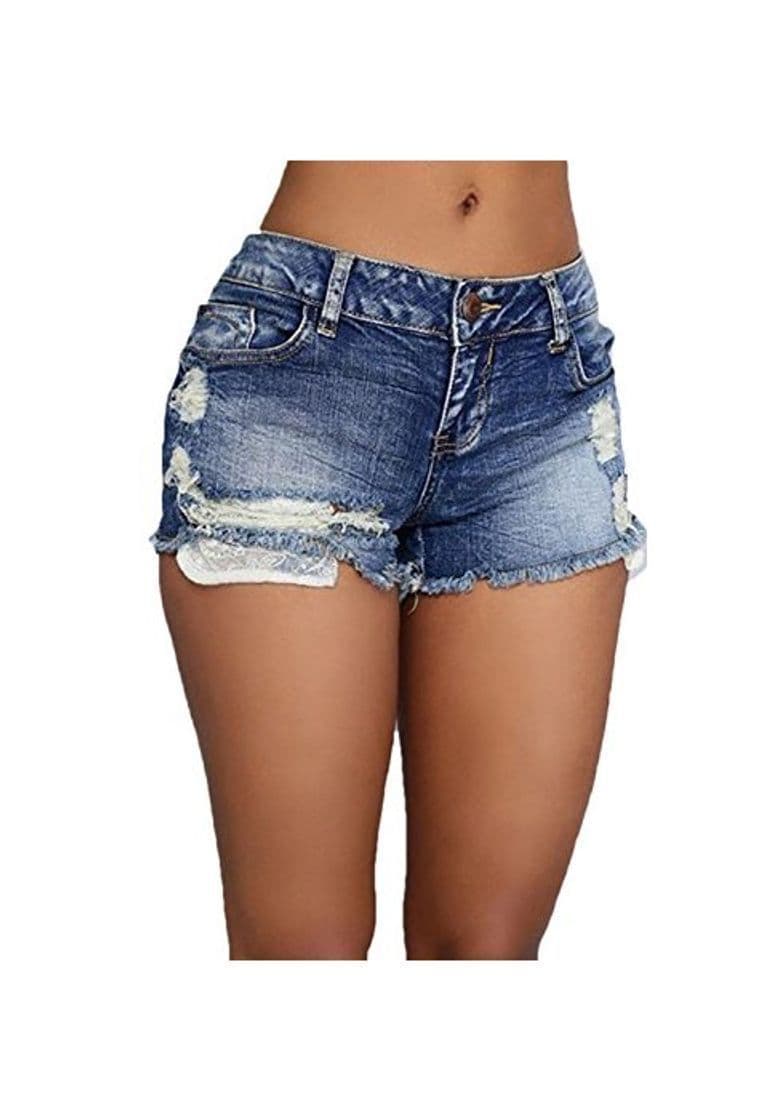 Producto Jumojufol La Mujer Es Elegante Distressed Skinny Hot Shorts Jeans Denim Pantalones