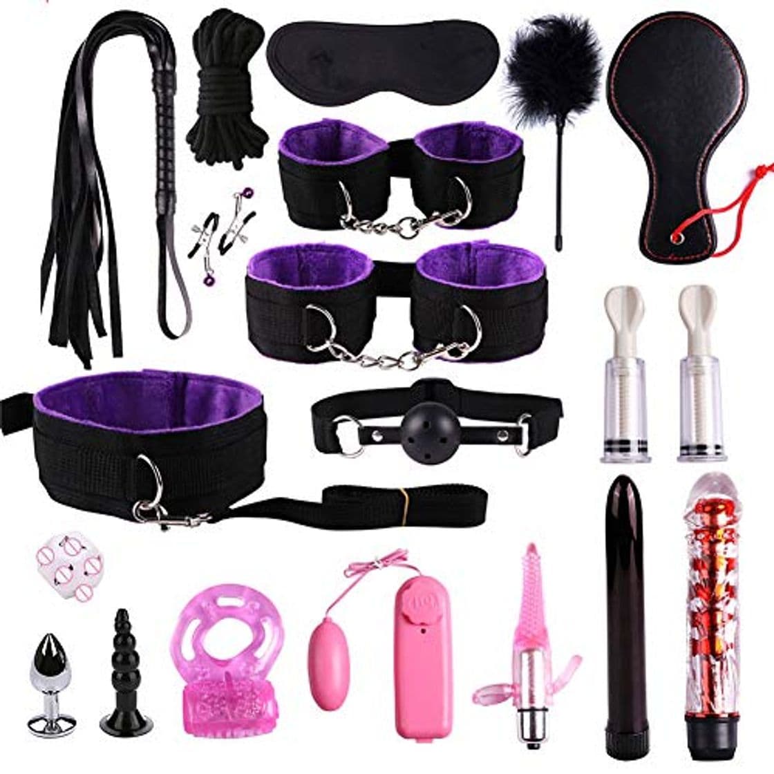 Product 19 UNIDS Kit de Juguete de Cuero Conjunto Ligado Conjunto para Sexy