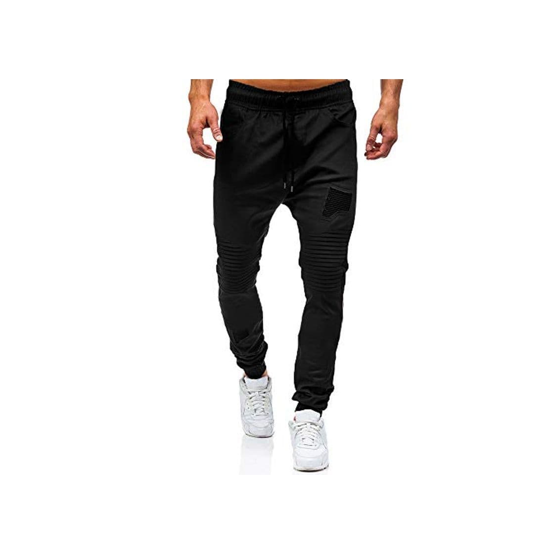 Moda MERISH Pantalones Jogger Hombre Deportivos Joggers Modell 211 Negro L