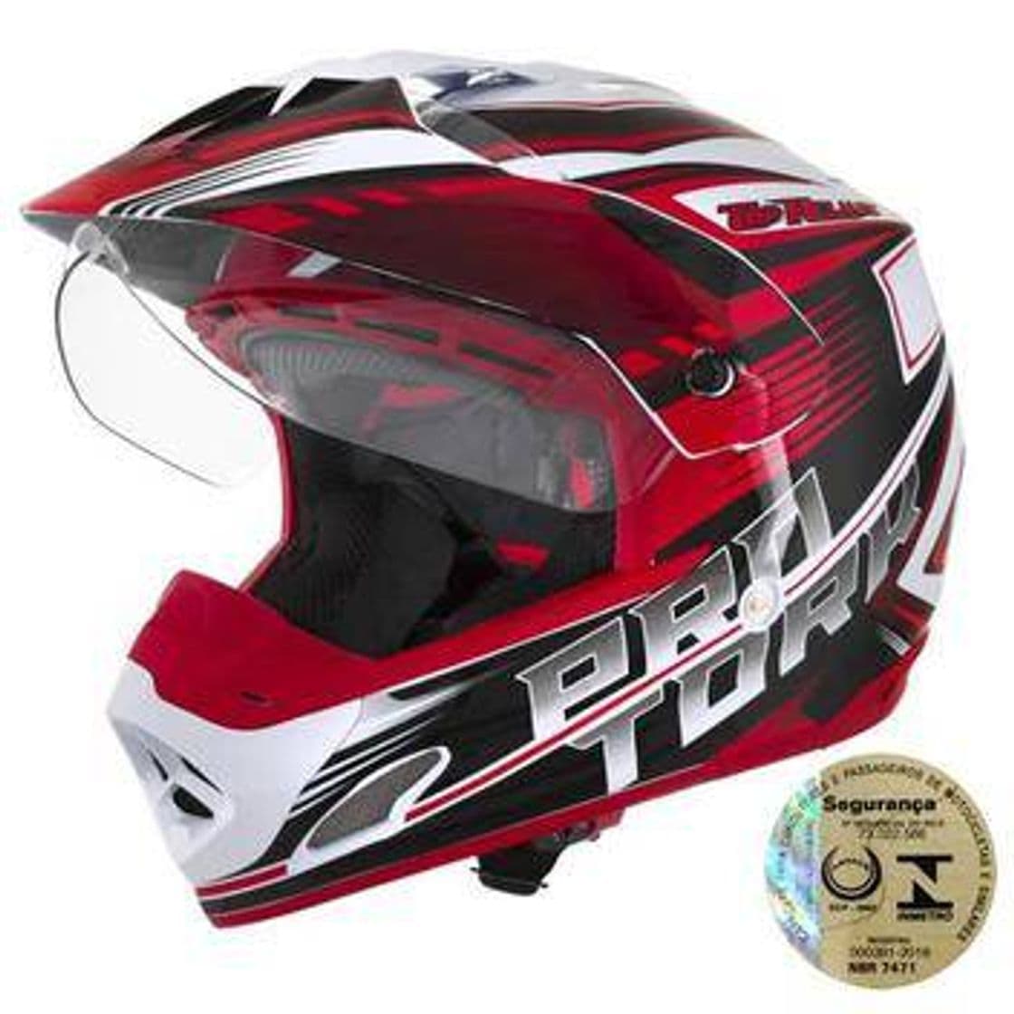 Fashion Capacete Th1 Vision Adventure Vermelho E Branco Pro Tork 56
