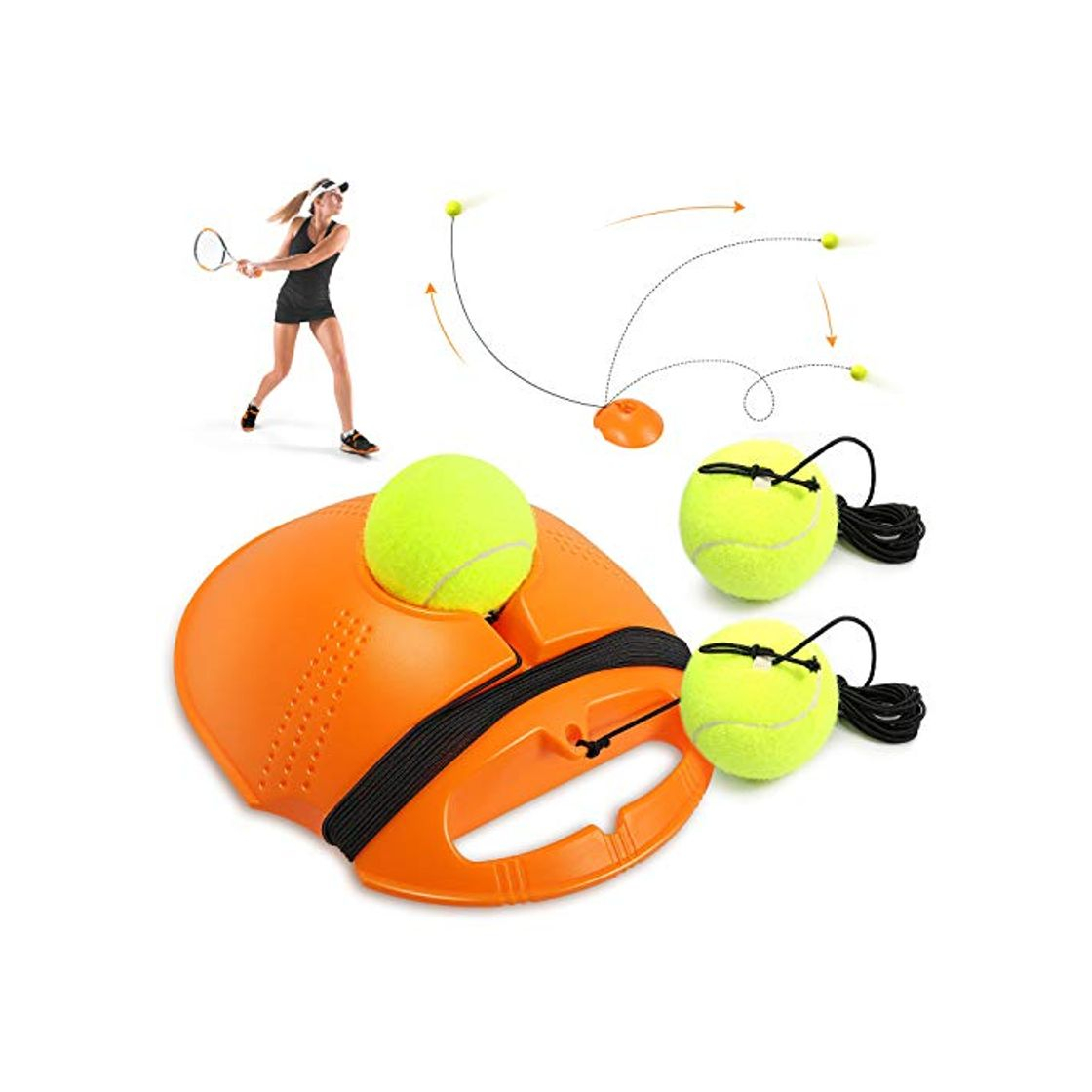 Product Buluri Entrenador de Tenis con Cuerda Elástica de Goma Entrenador de Pelota