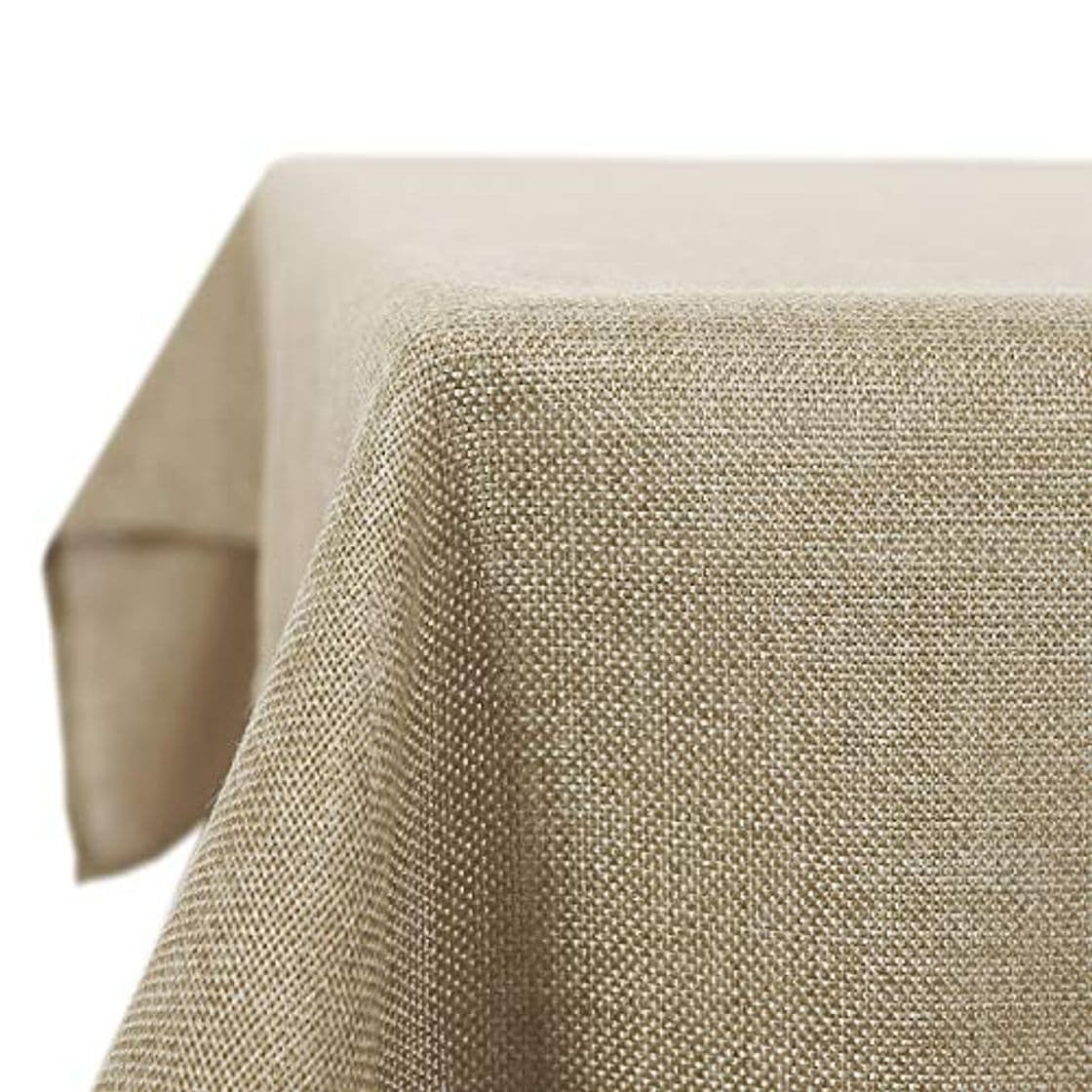 Producto Deconovo Mantel de Mesa Rectangular Efecto Lino 130 x 280 cm Color Lino