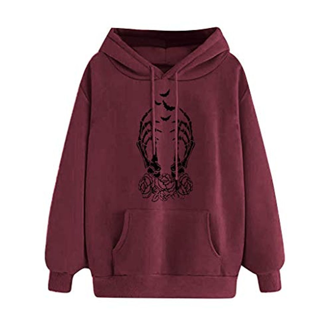 Moda Berimaterry Halloween Mujer Corta Sudadera con Capucha Chica Deportivo Impresión Chaqueta Hoodies Suéter Tallas Grandes Empalme Impresión de Letras Manga Larga Tops Camisa Camiseta Pullover