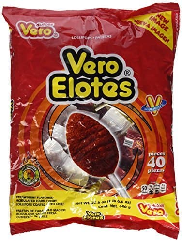 Product Elotes Flavor Strawberry Chilli lollipop Mexican Candy 40 pc Corn Elote